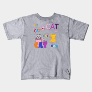 CAT, KITTY, OIL PAINTING Kids T-Shirt